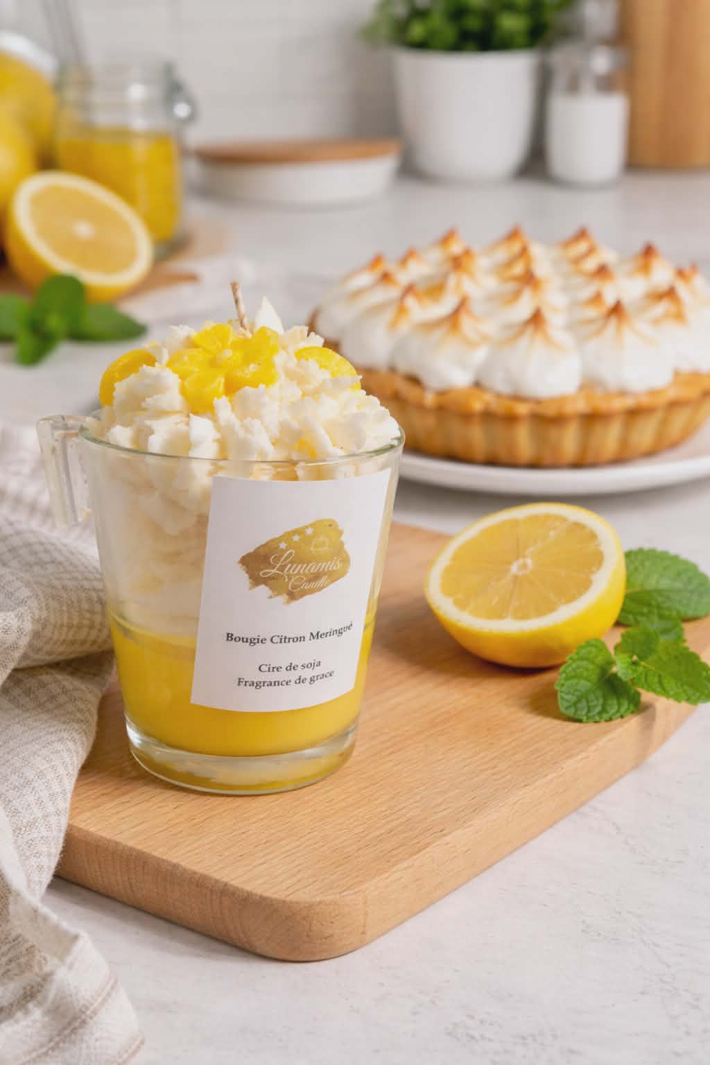 Grande Bougie Citron Meringuée