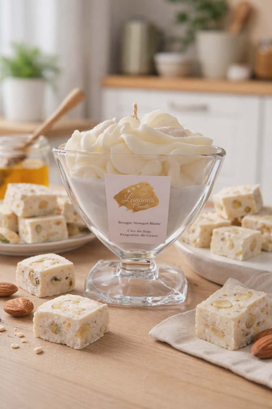 Grande Bougie Nougat Blanc