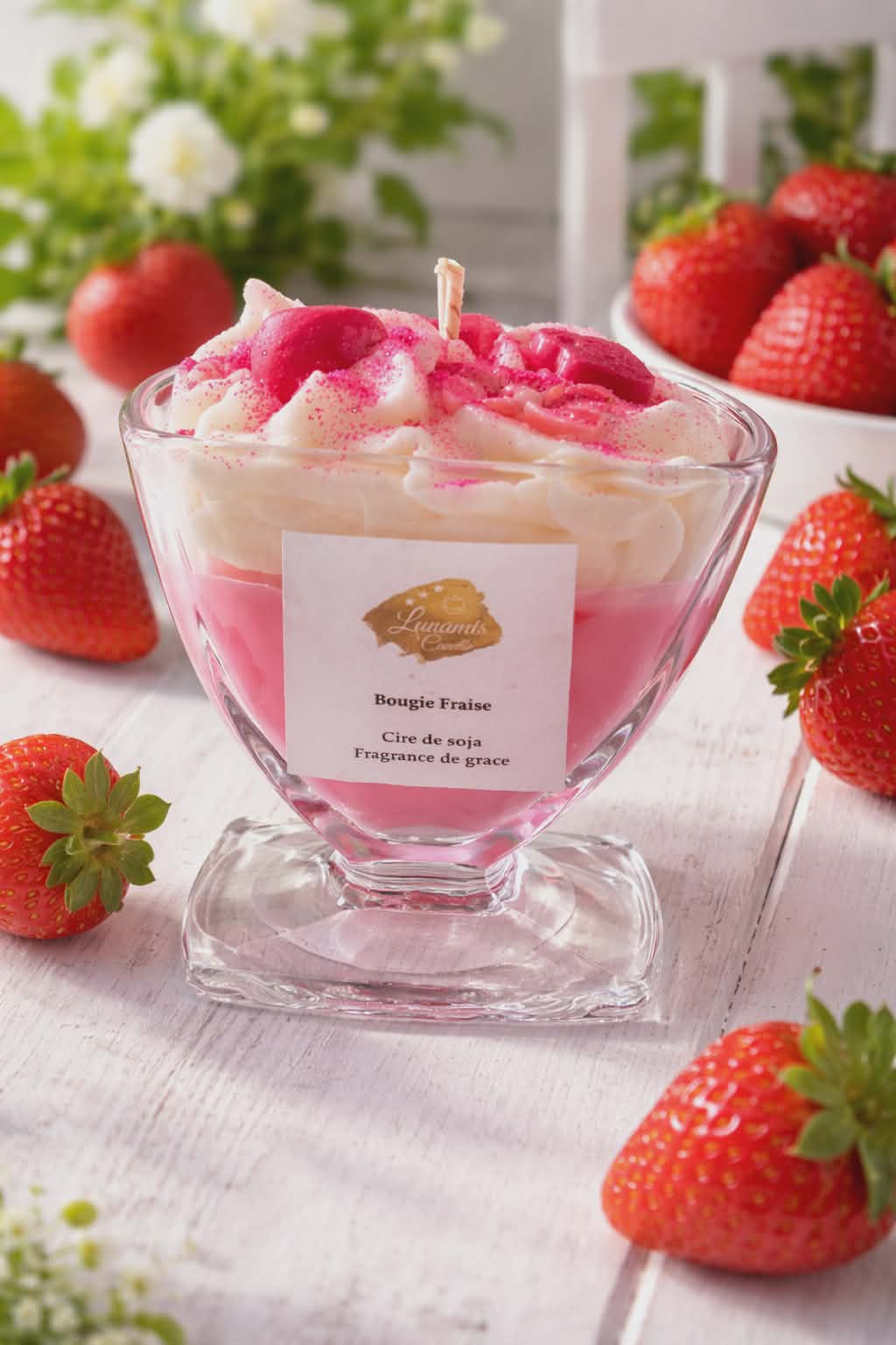 Grande Bougie Fraise