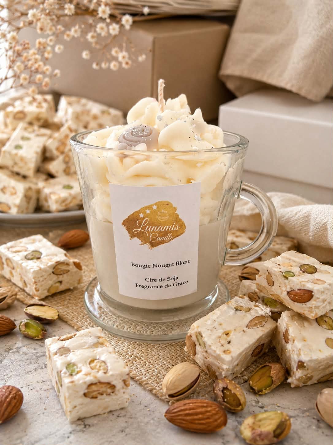 Bougie Nougat Blanc