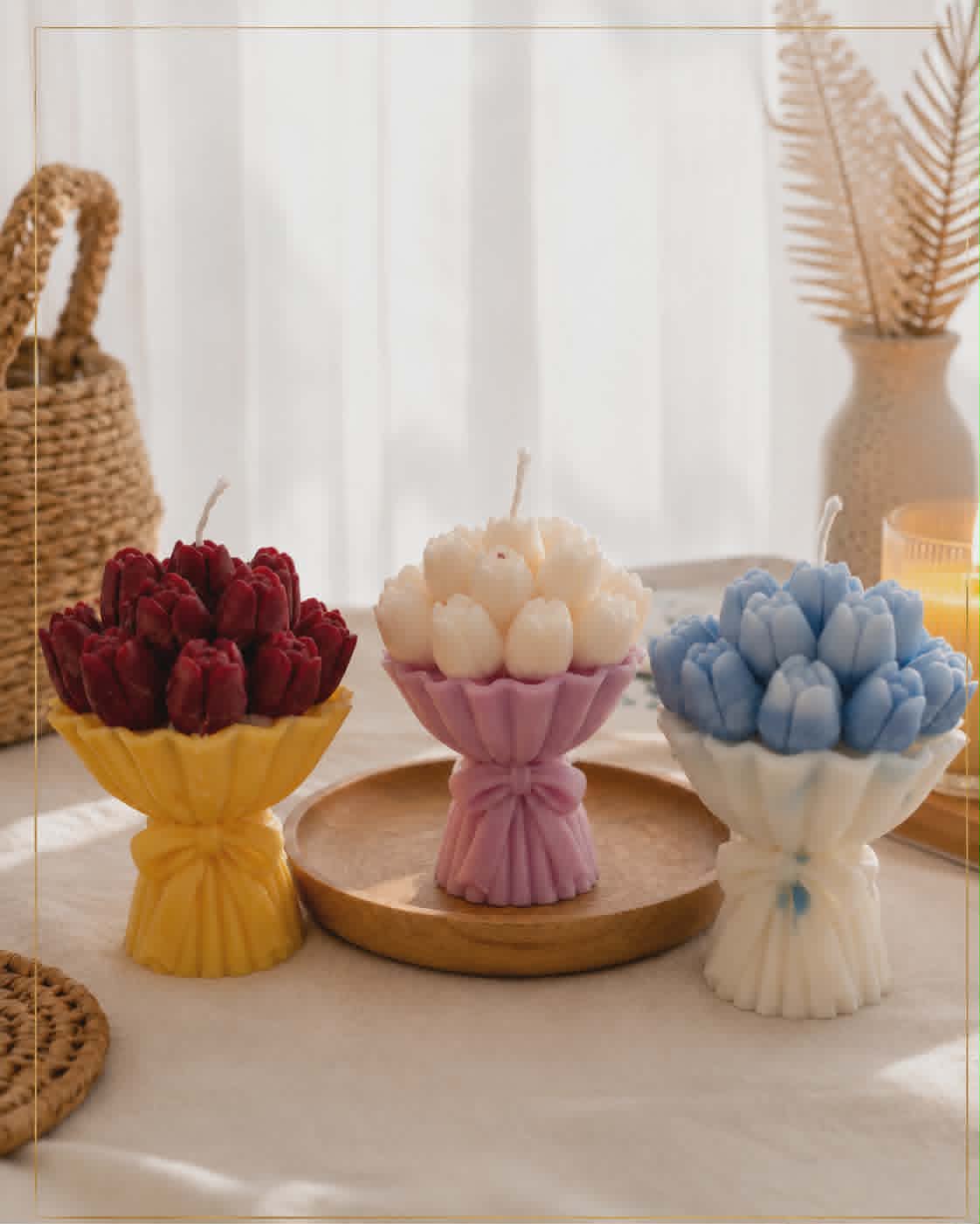 Bougie Moulée Bouquet de Tulipe