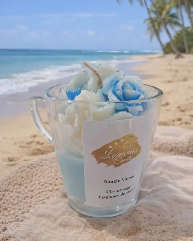 Bougie Monoï, coupe plage
