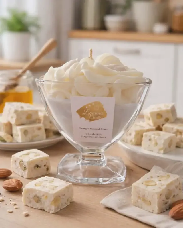Bougie Nougat blanc