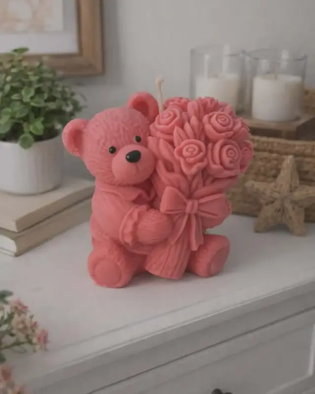 Ourson au bouquet